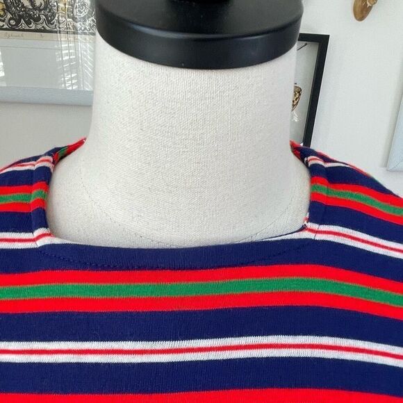 Vintage 60s Stripe A-Line Shift Dress Pockets S M - Picture 3 of 9